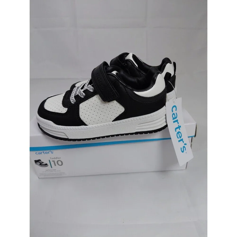 Carters Toddler Boys Ayngel Classic Style Slip-on Sneakers Size 10 Black White